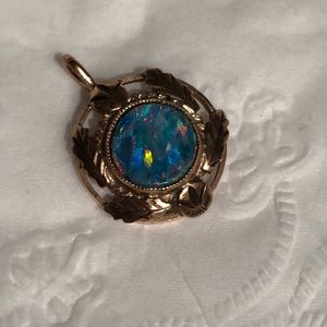 Fire Opal & 14k Gold pendant or Charm